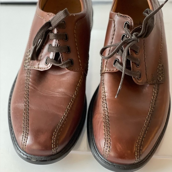 Clarks Men\'s Brown Leather Oxford Lace Up Slip On Casual Dress Shoes, Sz 9M main image 6
